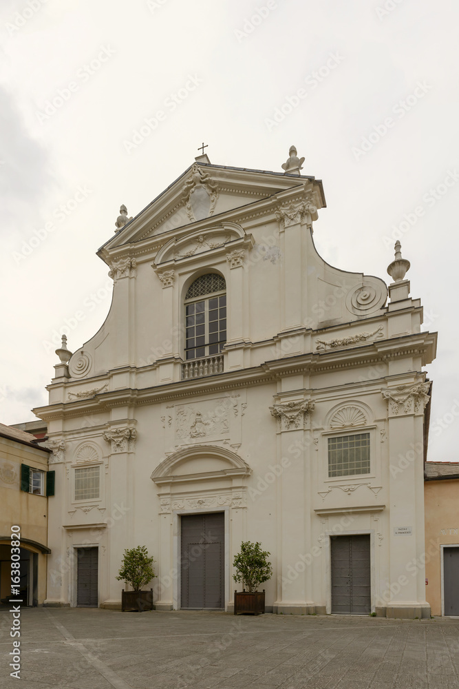 facade of deconsecrated san Francesco Church, Chiavari, Italy