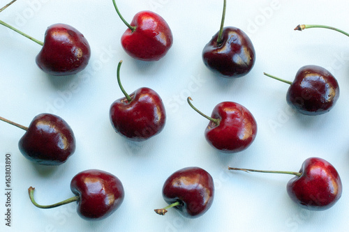 red cherries isolated on white
