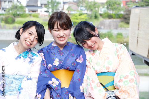 japanese women kimono three people