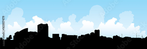 Skyline silhouette illustration of the city of Windsor, Ontario, Canada photo