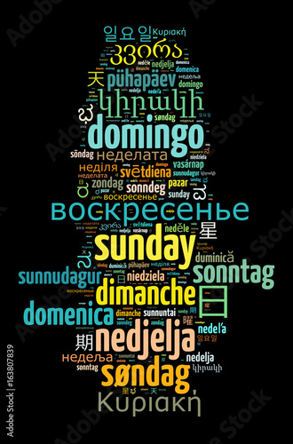 Word Sunday in different languages