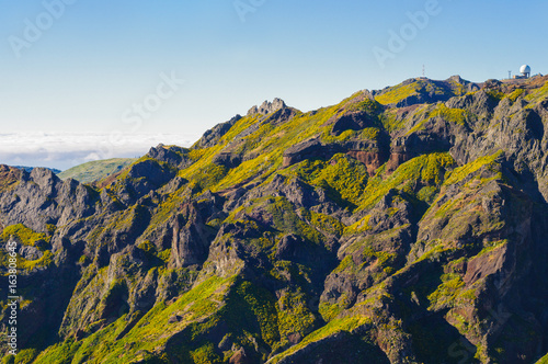 View of mountains on the route Pico Ruivo - Encumeada  Madeira Island  Portugal  Europe.