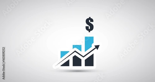 Financial Success Concept Animation of a Bar Chart with Improving USA Dollar Rates 