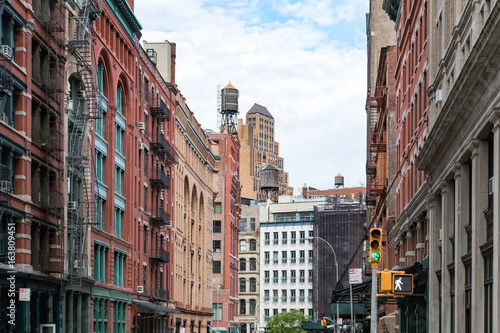 Historic buildings along Franklin Street in the Tribeca neighborhood of Manhattan, New York City NYC © deberarr