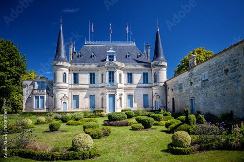 Chateau Palmer - Bordeaux. Margaux. The wine produced here, was classified as one of fourteen Troisièmes Crus in the historic Bordeaux Wine Official Classification of 1855 photo