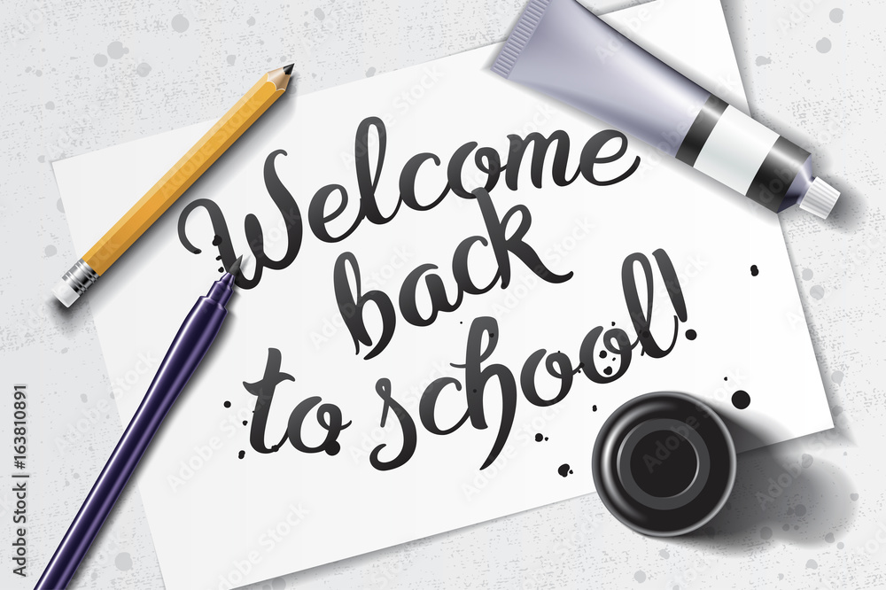 Welcome Back to School handdrawn lettering Welcome Back to School handdrawn lettering