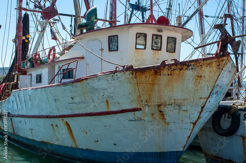 docked fishing boat