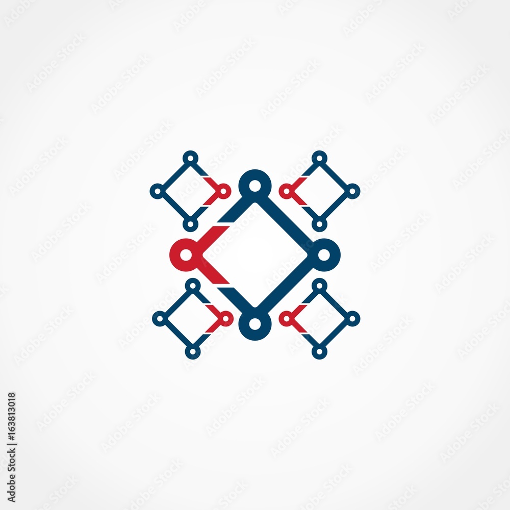 abstract square tech connection logo abstract square tech connection logo