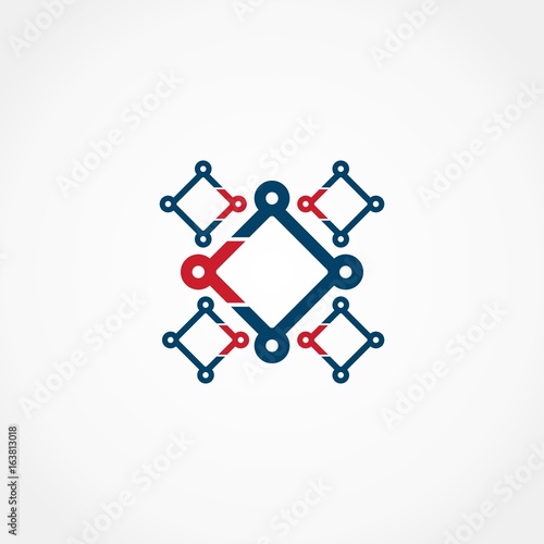 abstract square tech connection logo