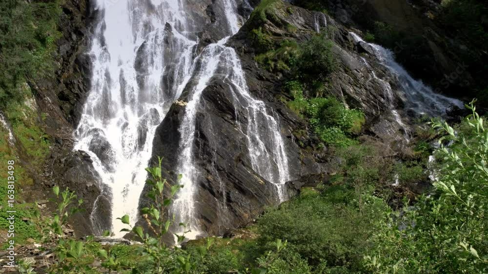 Alpine Waterfall in Austria. Staniskabach Waterfall near Grossglockner Alpine Waterfall in Austria. Staniskabach Waterfall near Grossglockner