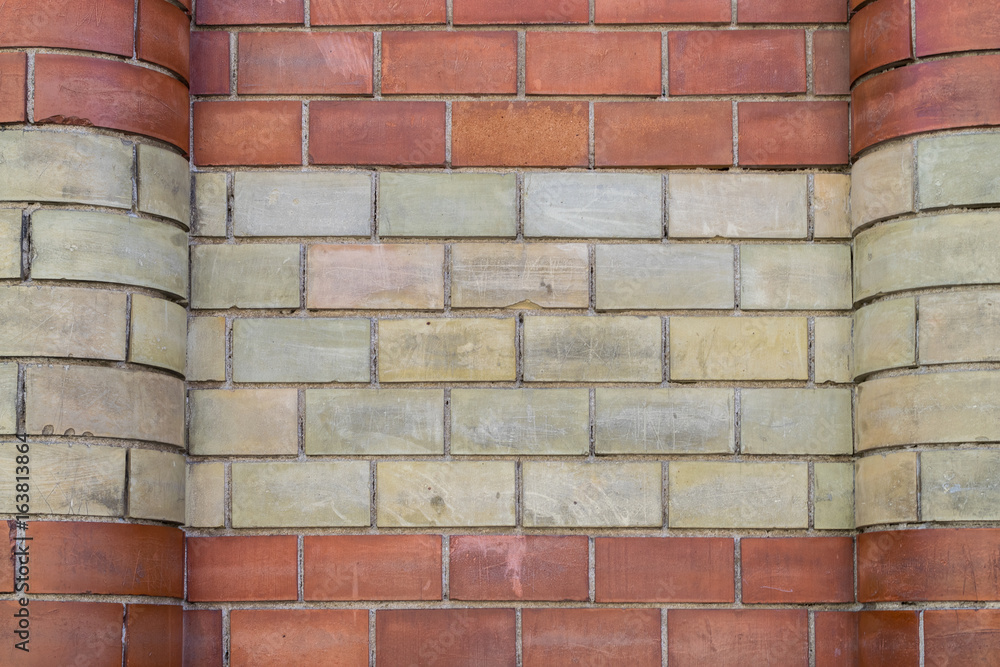 Fototapeta premium Red and yellow brick wall texture
