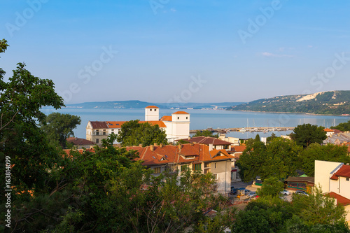Cityscape of the old and antic city balchik on black sea coast in Bulgaria