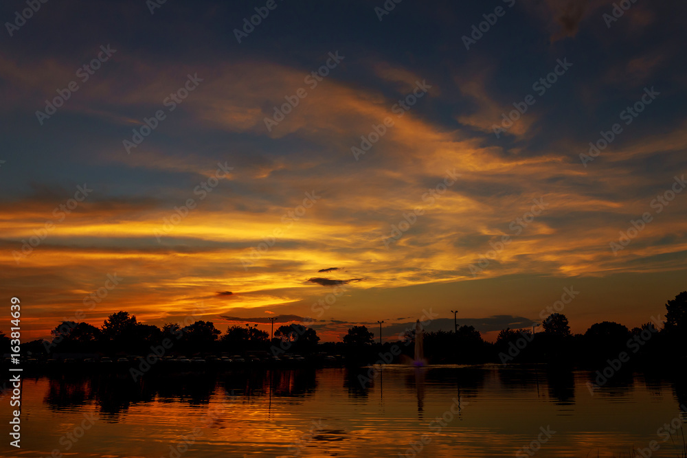 Peaceful Lake at Sunset.