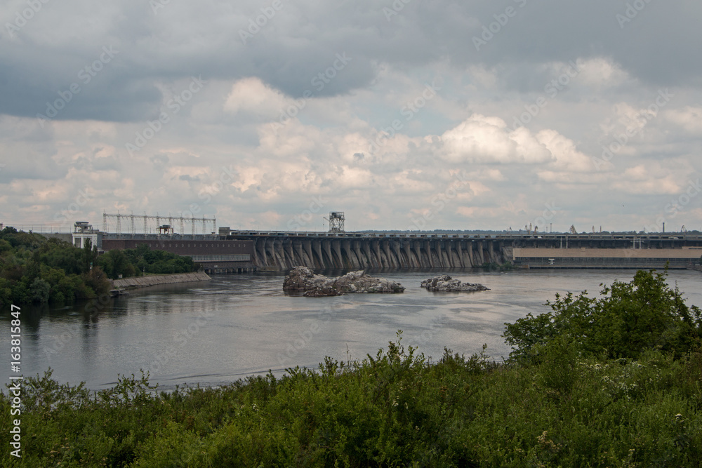 Fototapeta premium Hydro power station in the Zaporozhye