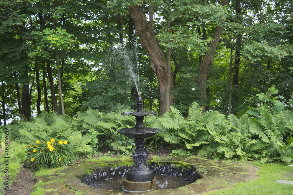 cascada fuente jardin