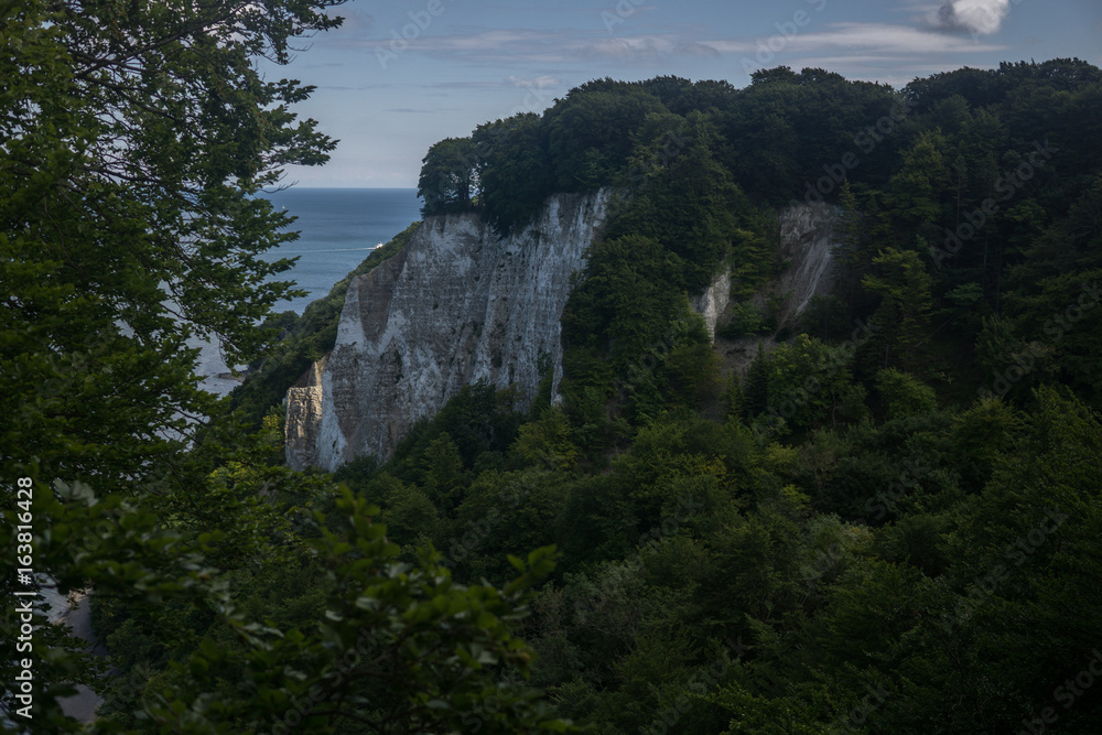 white chalk cliffs on the island Rugen in Germany