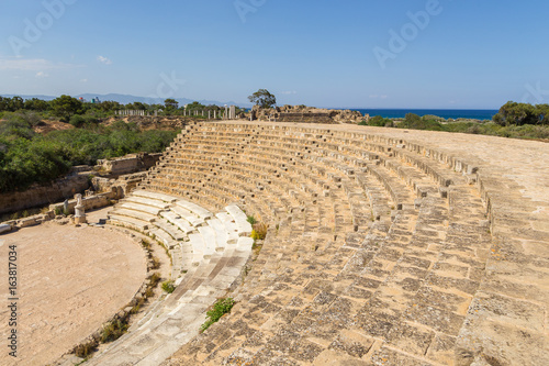 Ruins of theater in ancient city of Salamis, Northern Cyprus 