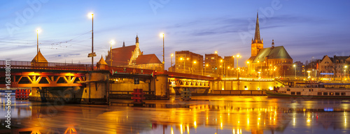 Night panorama of Szczecin