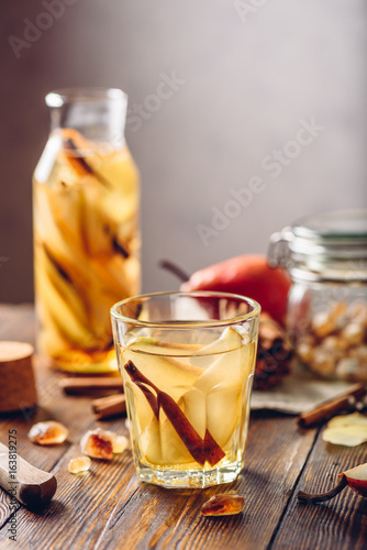 Water with Pear, Ginger and Cinnamon.
