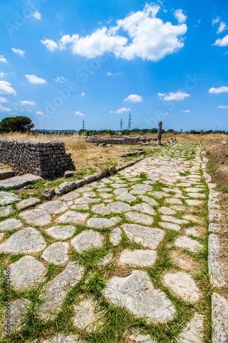 View of the archaeological site of Lucus Feroniae, near Rome, Italy
