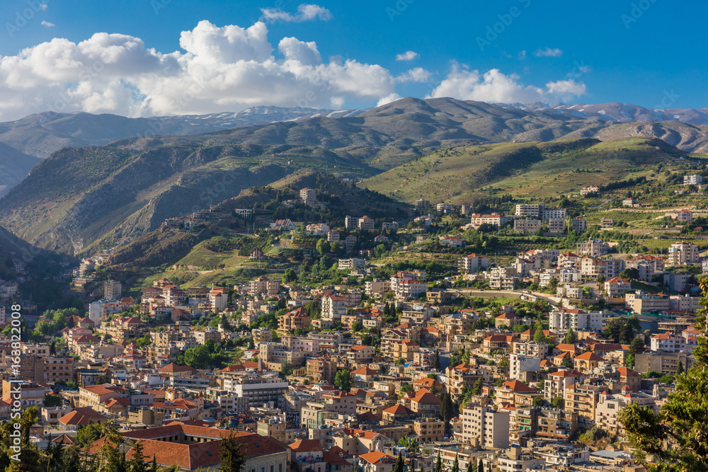 Zahle skyline cityscape  in Beeka valley Lebanon Middle east