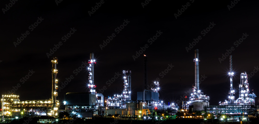 Oil refinery plant, twilight time.