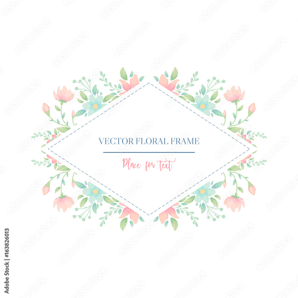 Floral frame card design. Vector illustration Floral frame card design. Vector illustration