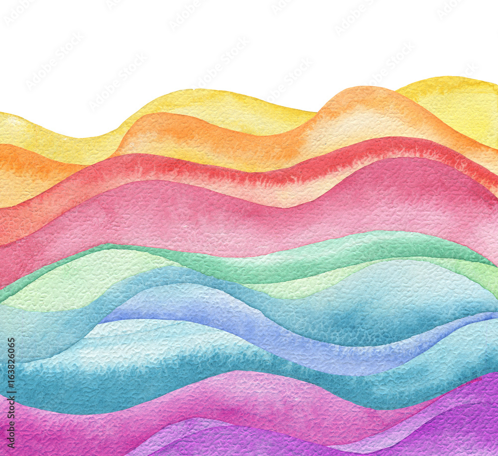 Naklejka premium Abstract wave watercolor painted background. Paper texture.