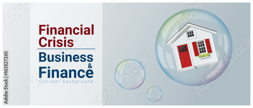 Business and Finance concept background with housing bubble , vector , illustration