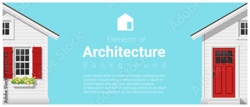 Elements of architecture background with a small house , vector ,illustration 
