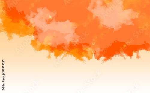Orange and yellow watercolor background.