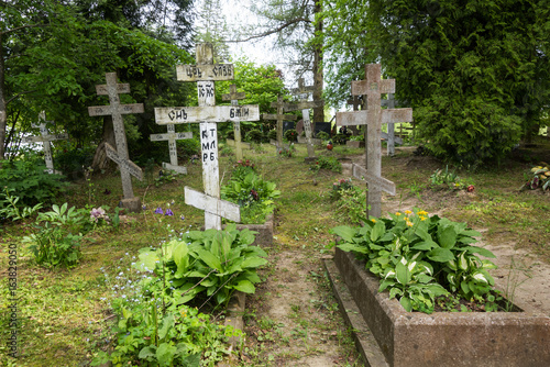 Fototapeta Naklejka Na Ścianę i Meble -  Old Historic cemetery with crosses