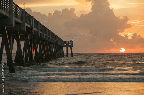 Sunrise over atlantic ocean at Florida peer © Oliver