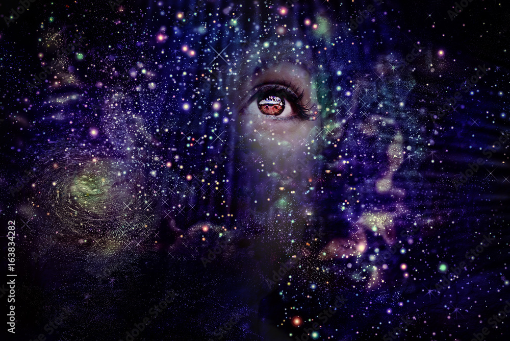 Female portrait in the Universe Female portrait in the Universe