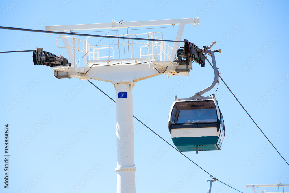 Cableway in National Park in Lisbon, Portugal Cableway in National Park in Lisbon, Portugal