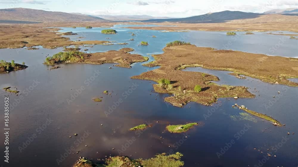 Flight over the amazing landscape of Rannoch Moor next to Glencoe Flight over the amazing landscape of Rannoch Moor next to Glencoe