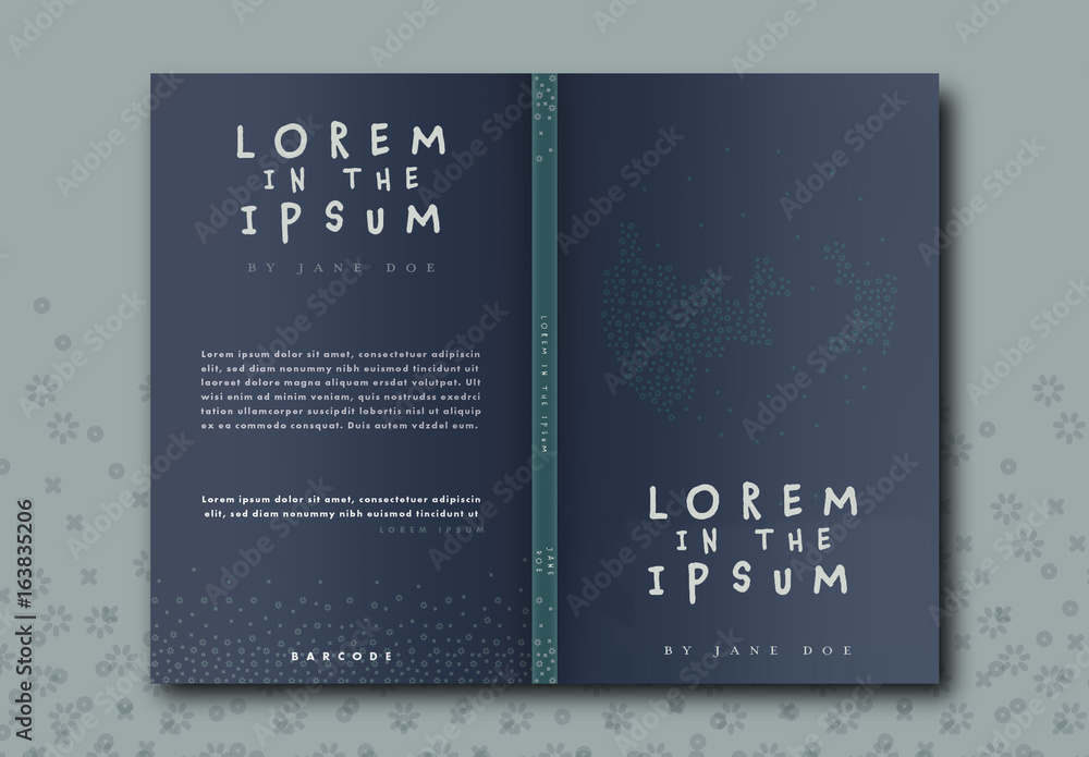 Dark Blue Book Cover Layout Stock Template | Adobe Stock
