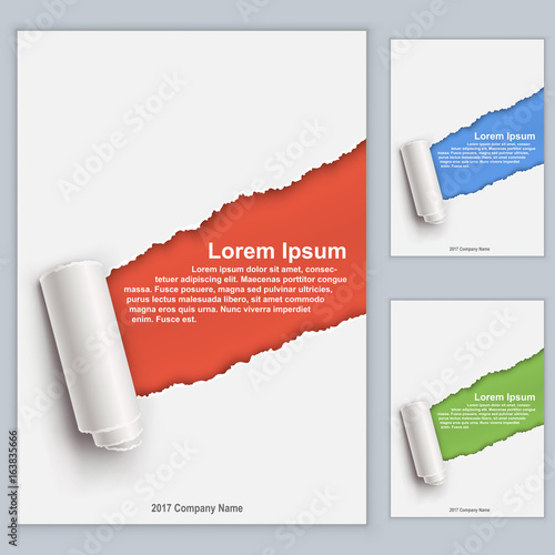 Title page template with torn piece effect