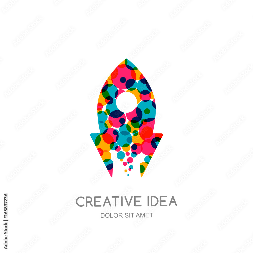 Vector rocket logo, sign, emblem design elements. Flying color rocket isolated symbol. Concept for start up, business solutions, high technology, development and innovation, creativity. Vector rocket logo, sign, emblem design elements. Flying color rocket isolated symbol. Concept for start up, business solutions, high technology, development and innovation, creativity.