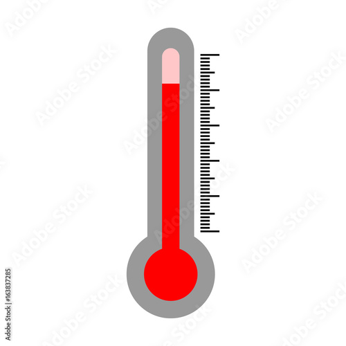 Hot Weather, Thermometer Showing High Temperature Isolated