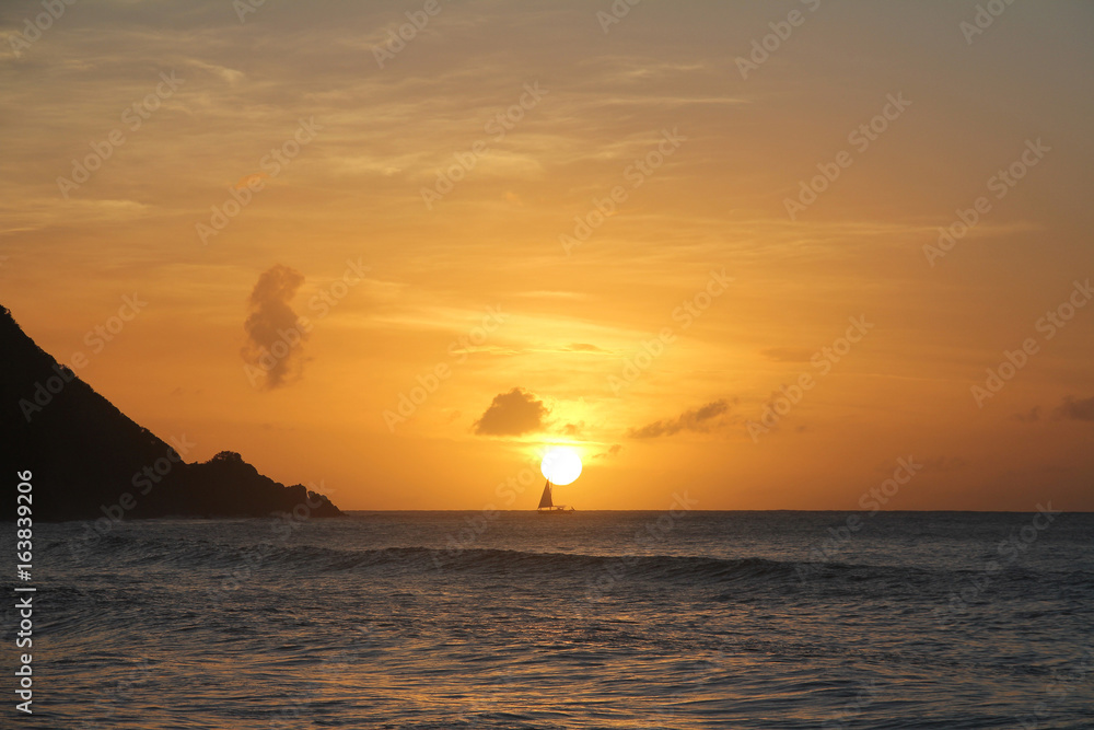 Coucher de soleil des Caraïbes