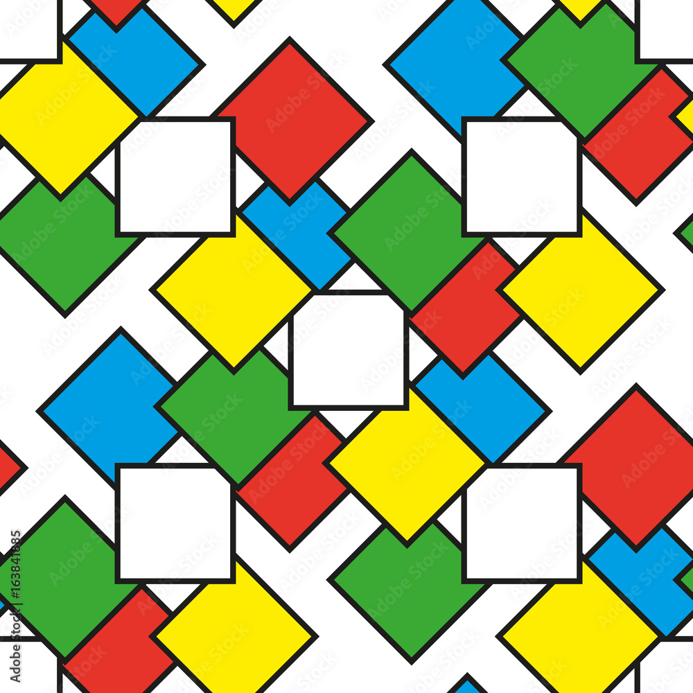 Colorful squares as seamless pattern