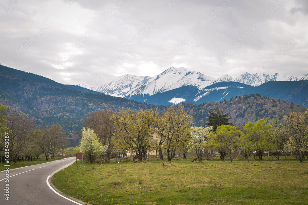 Wonderful spring scenery in Fagaras Mountains, Romania