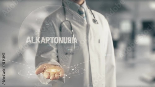 Doctor holding in hand Alkaptonuria photo