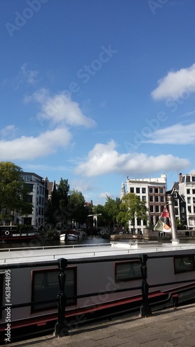Amsterdam, port, vu du ciel, paysage, monument, bateau, ciel, pont, bodybuilding, tour, couché soleil