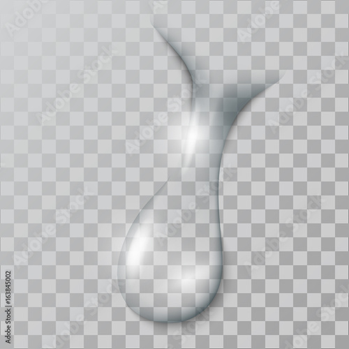 A realistic   water  drop, with  shadows, reflections and flares