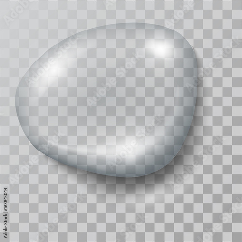 A realistic   water  drop, with  shadows, reflections and flares