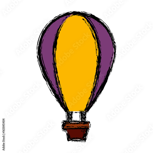 air balloon icon over white background vector illustration