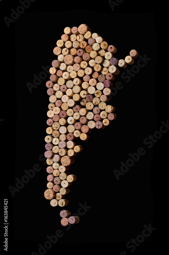 Fototapeta Countries winemakers - maps from wine corks