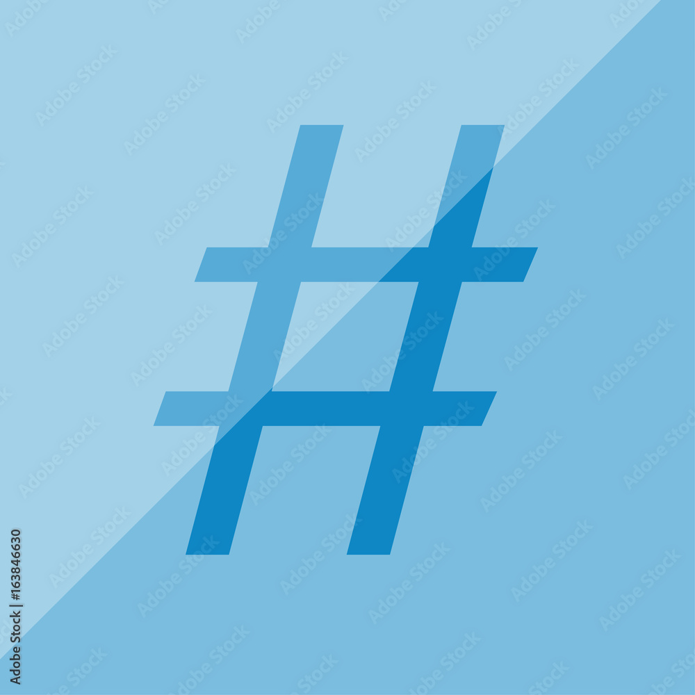 Obraz premium Button Hashtag